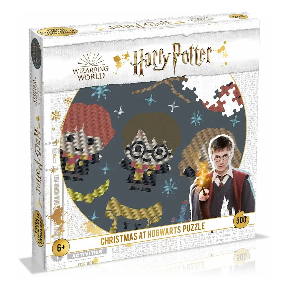 Harry Potter Jigsaw Round Puzzle Christmas Jumper 3 - Christmas at Hogwarts (500 pieces) product photo