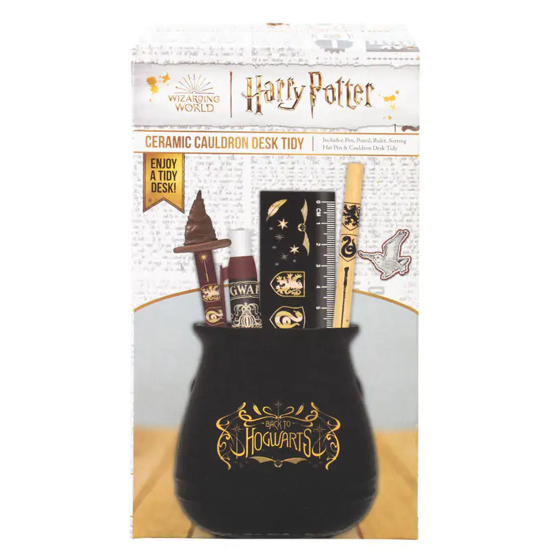 Harry Potter Ceramic Cauldron Desk Tidy Colourful Crest product photo