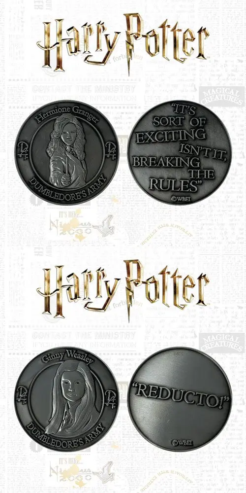 Harry Potter Collectable Coin 2-pack Dumbledore's Army: Hermione &amp; Ginny Limited Edition product photo