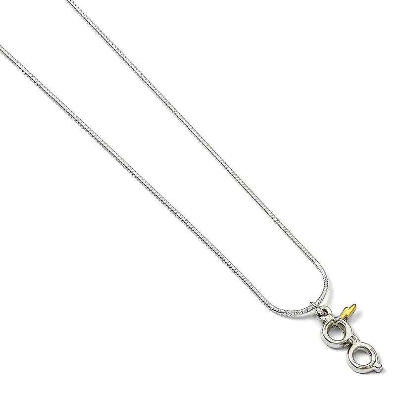 Harry Potter Silver Plated Lightning Bolt with Glasses necklace product photo