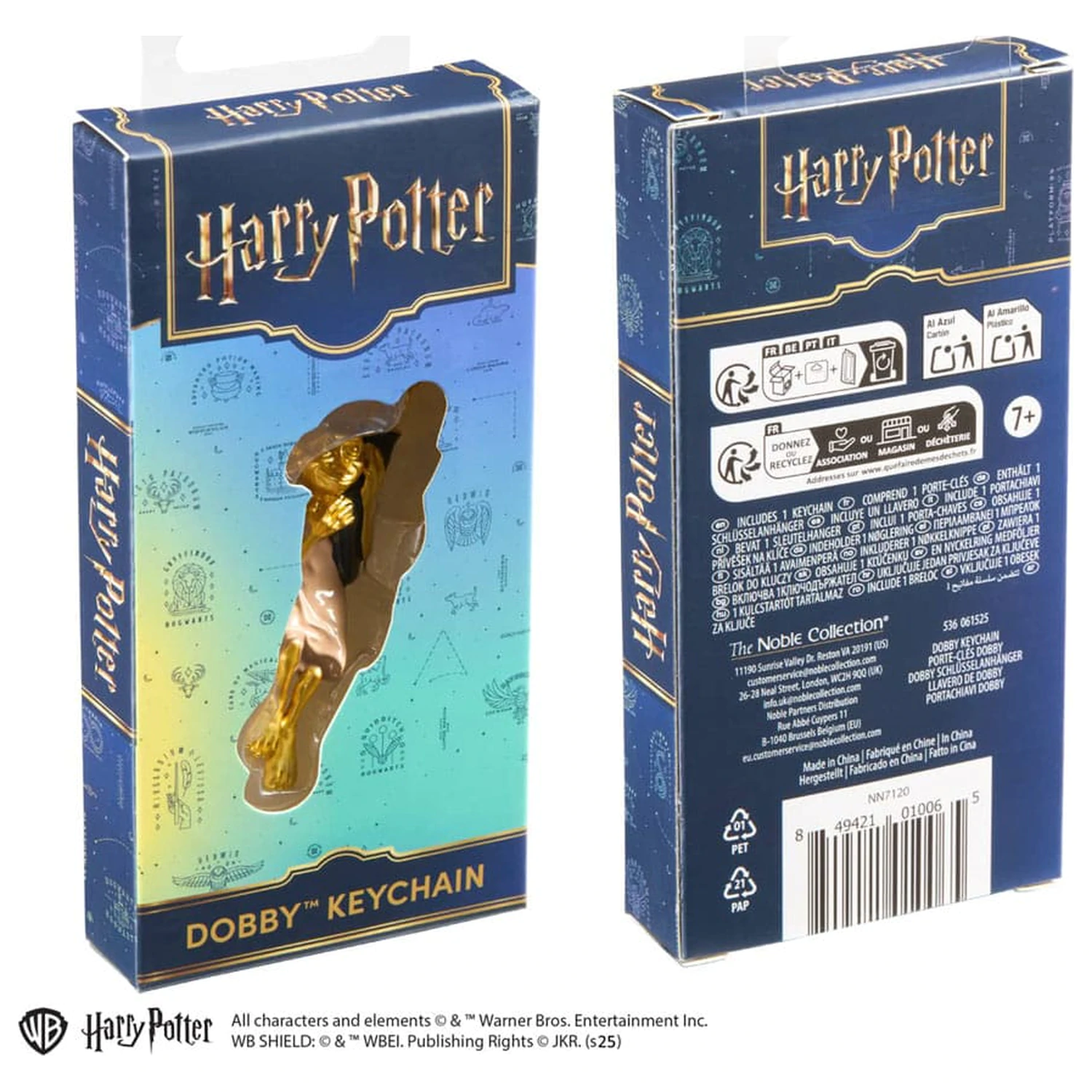 Harry Potter Metal Keychain Dobby gold-coloured 11 cm product photo