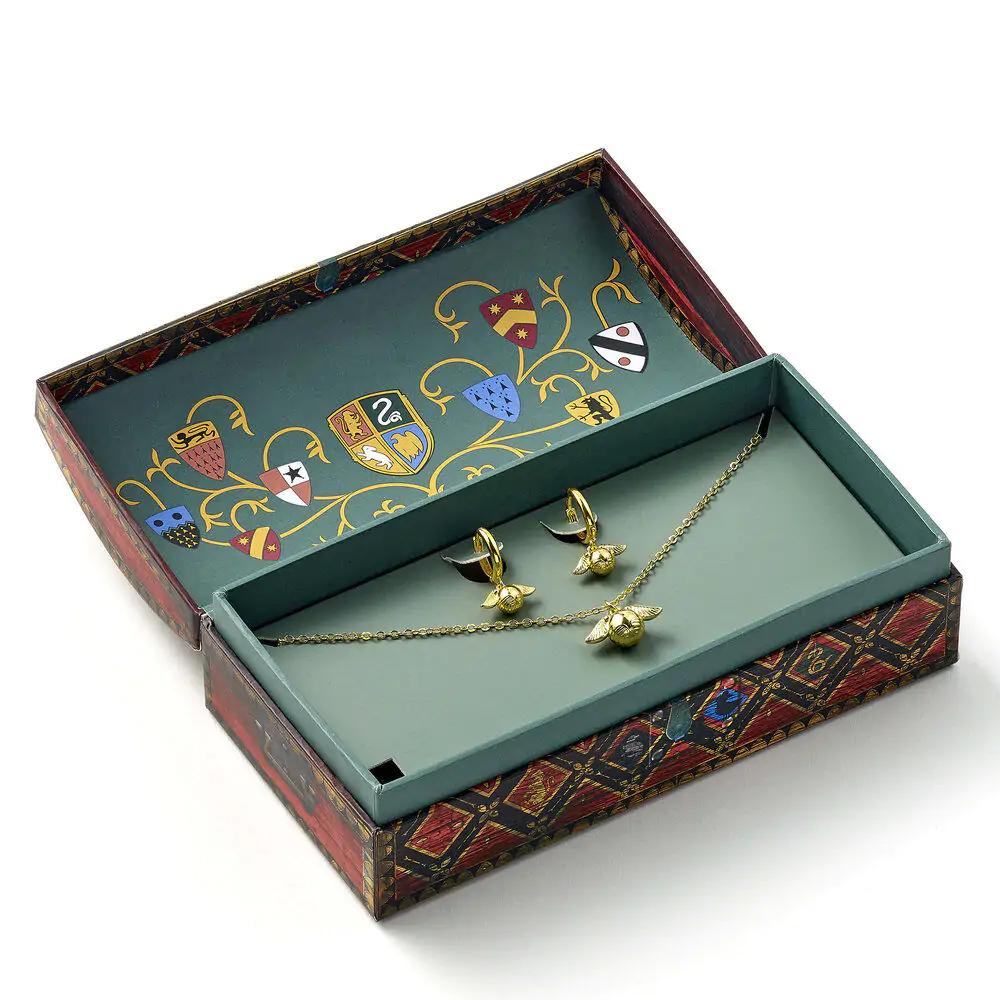 Harry Potter Golden Snitch earrings + necklace product photo