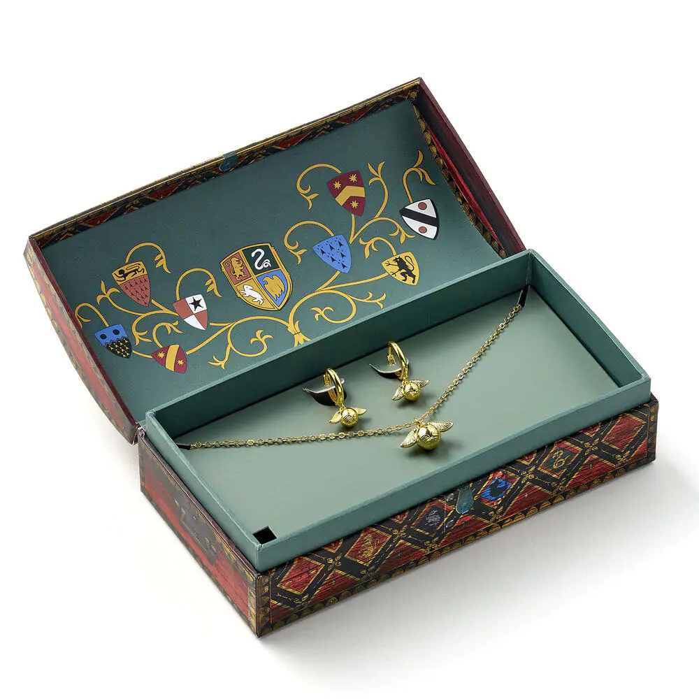 Harry Potter Golden Snitch earrings + necklace product photo