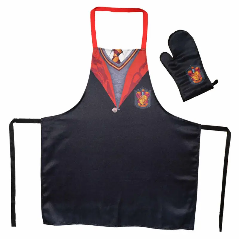 Harry Potter cooking apron with oven mitt Gryffindor School Uniform product photo
