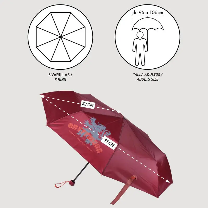 Harry Potter Gryffindor manual folding umbrella 53cm product photo
