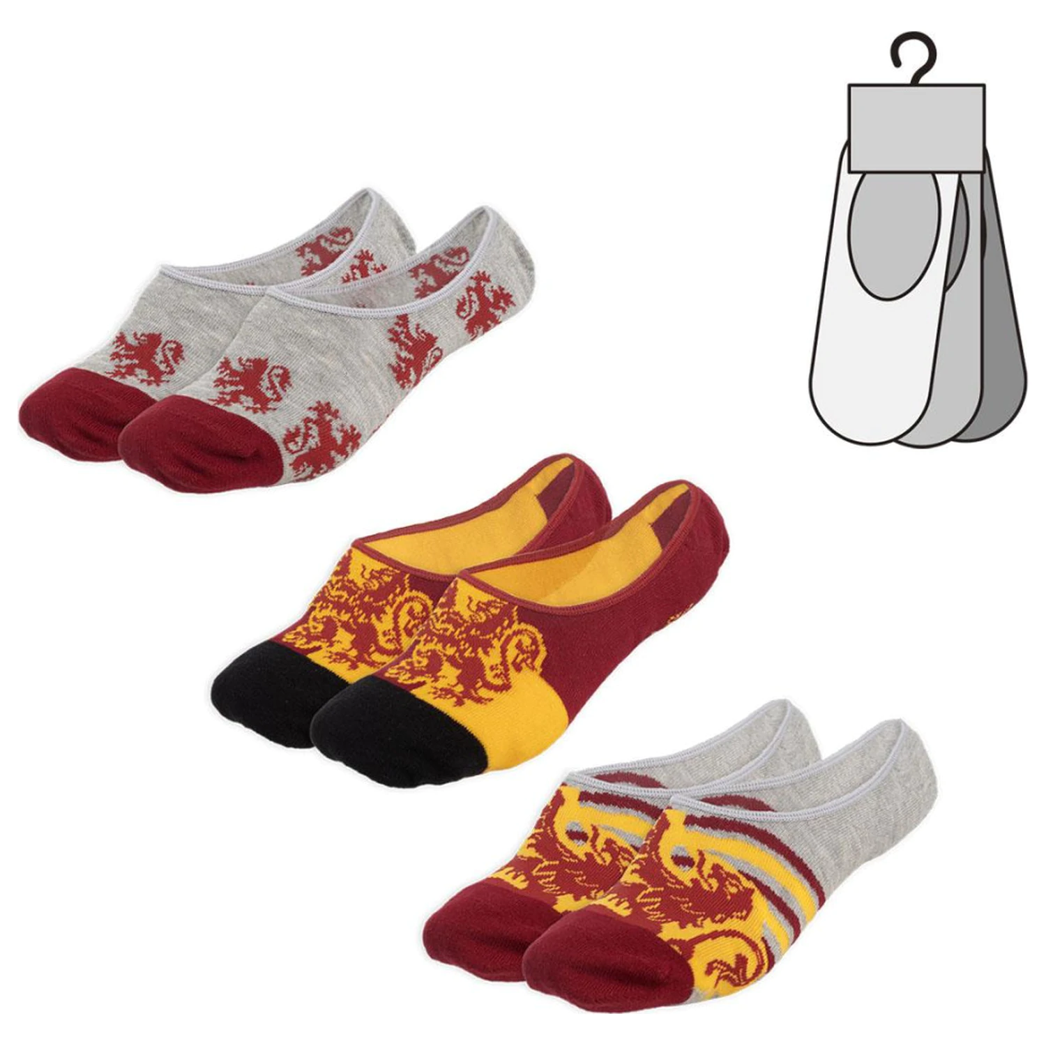 Harry Potter Gryffindor Adult Secret Socks Pack 36/40 product photo