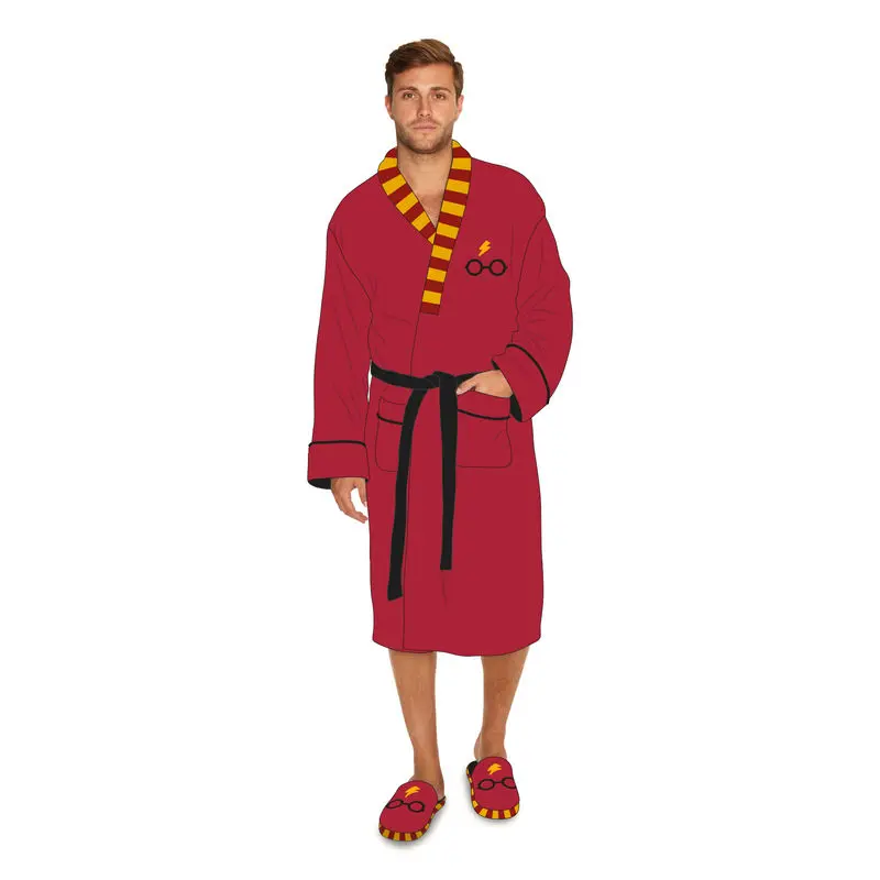 Harry Potter Wheres Harry mens fleece bathrobe product photo
