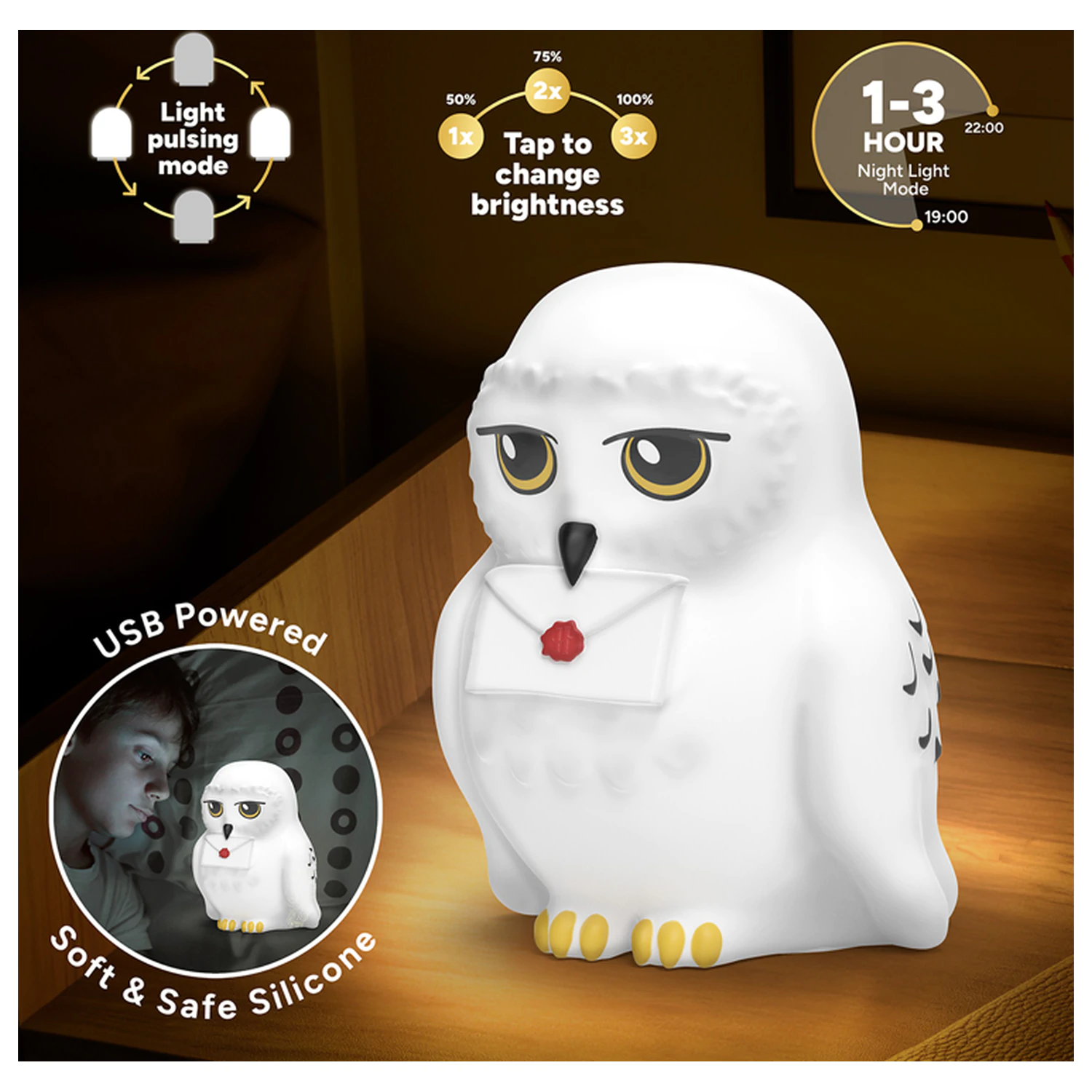 Harry Potter Hedwig 'SquishyGlo' Decorative Light Rechargeable product photo
