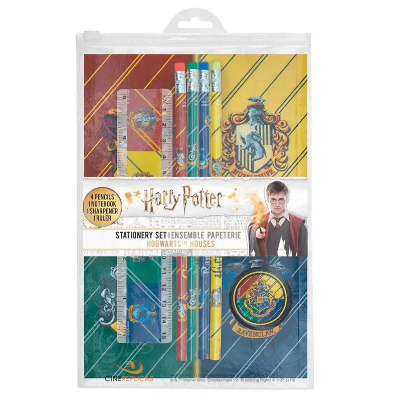 Harry Potter 6-Piece Stationery Set Hogwarts Houses termékfotó