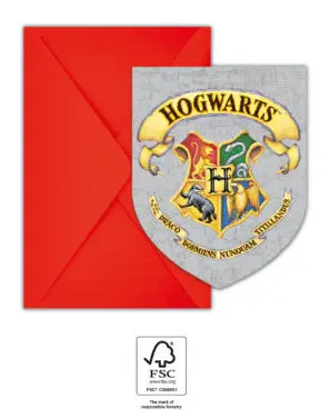 Harry Potter Hogwarts Houses Party Invitation 6 pcs FSC product photo