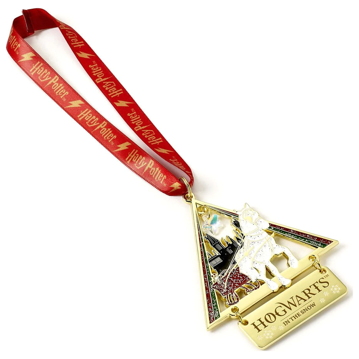 Harry Potter tree ornament Hogwarts in the Snow (Golden Tone) product photo