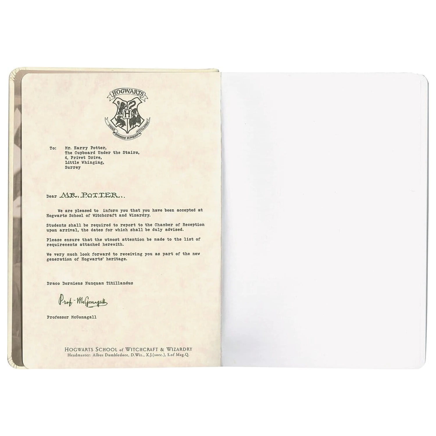 Harry Potter Hardcover Notebook Hogwarts Letter 21 cm product photo