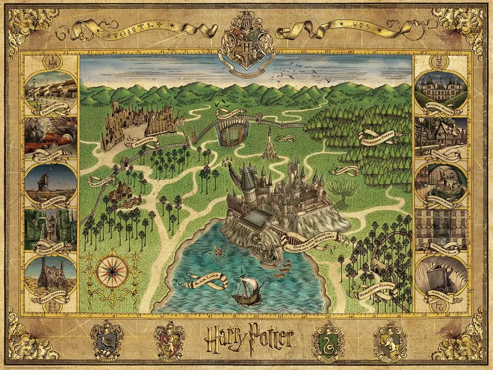 Harry Potter Jigsaw Puzzle Hogwarts Map (1500 pieces) product photo