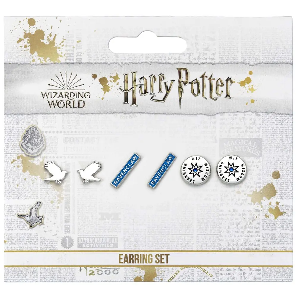 Harry Potter Earrings 3-Pack Ravenclaw (Silver plated) product photo