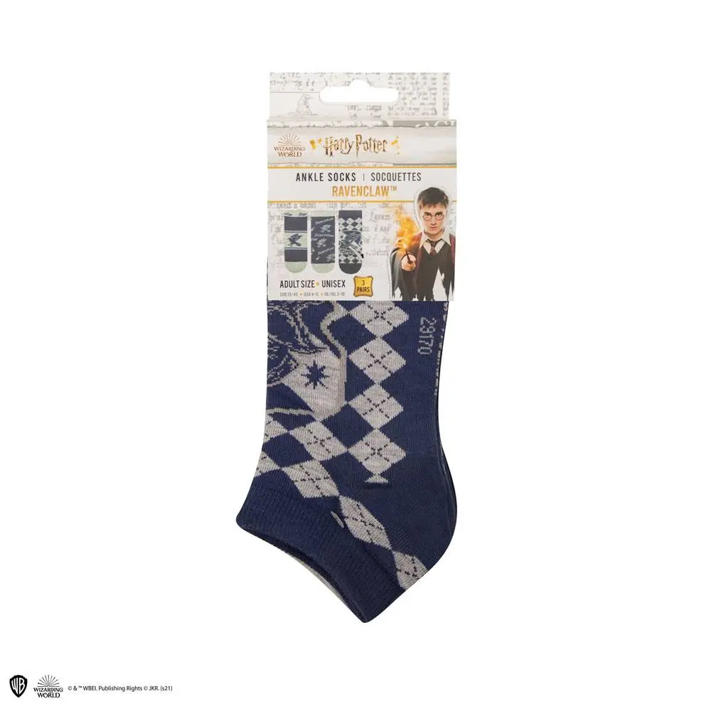 Harry Potter Ankle Socks 3-Pack Ravenclaw product photo