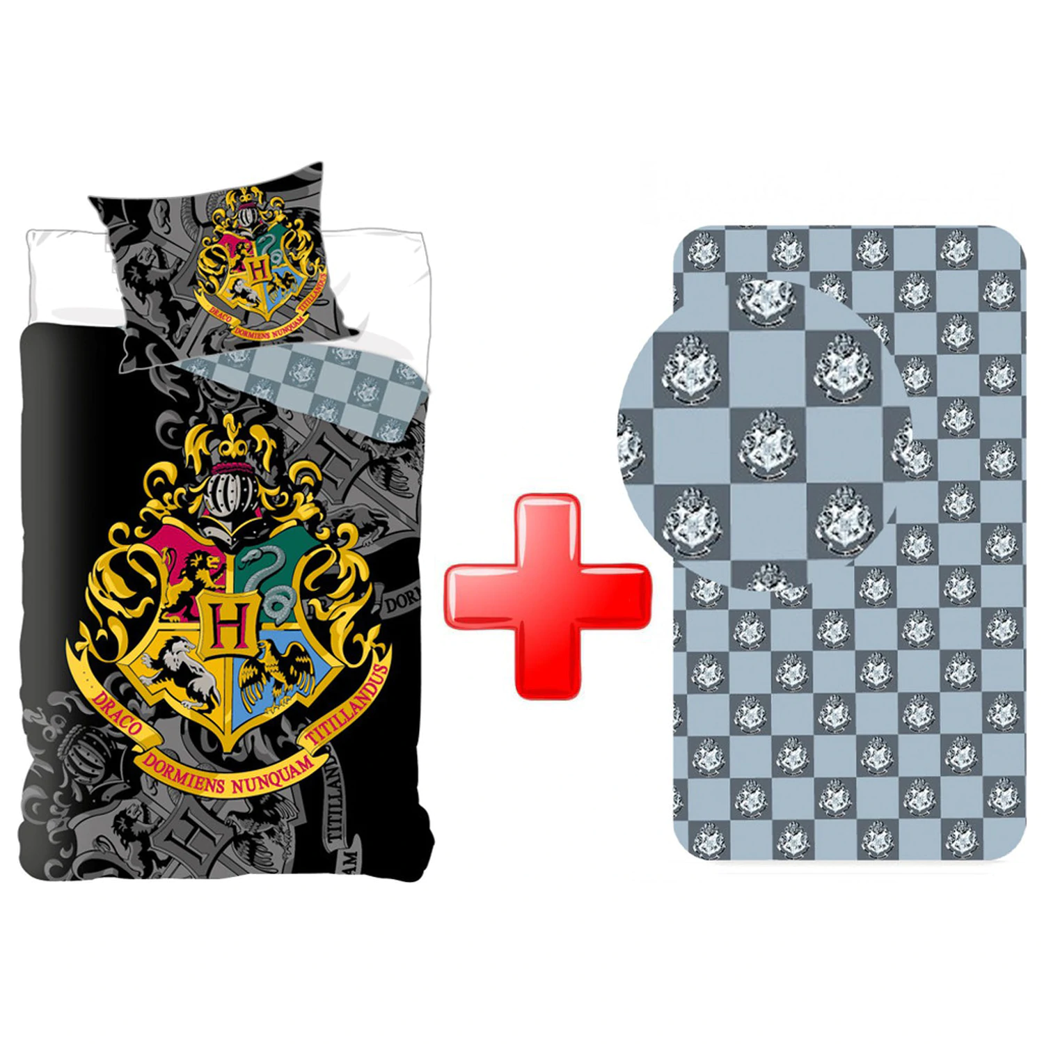 Harry Potter Houses Duvet Cover and Fitted Sheet Set product photo
