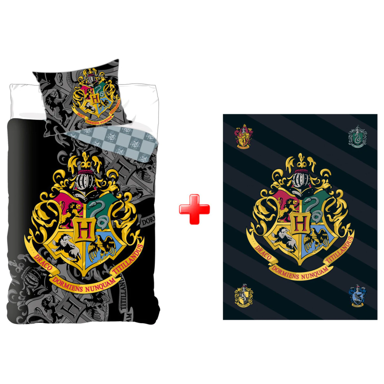 Harry Potter Houses Duvet Cover and Fleece Blanket Set product photo