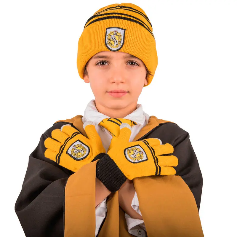 Harry Potter Beanie &amp; Gloves Set for Kids Hufflepuff product photo