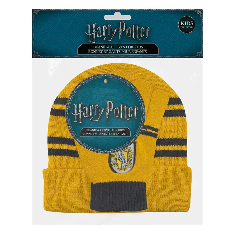 Harry Potter Beanie &amp; Gloves Set for Kids Hufflepuff product photo