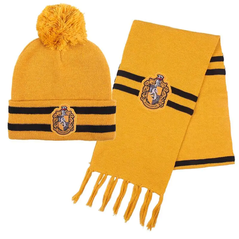 Harry Potter Hufflepuff beanie &amp; scarf set product photo