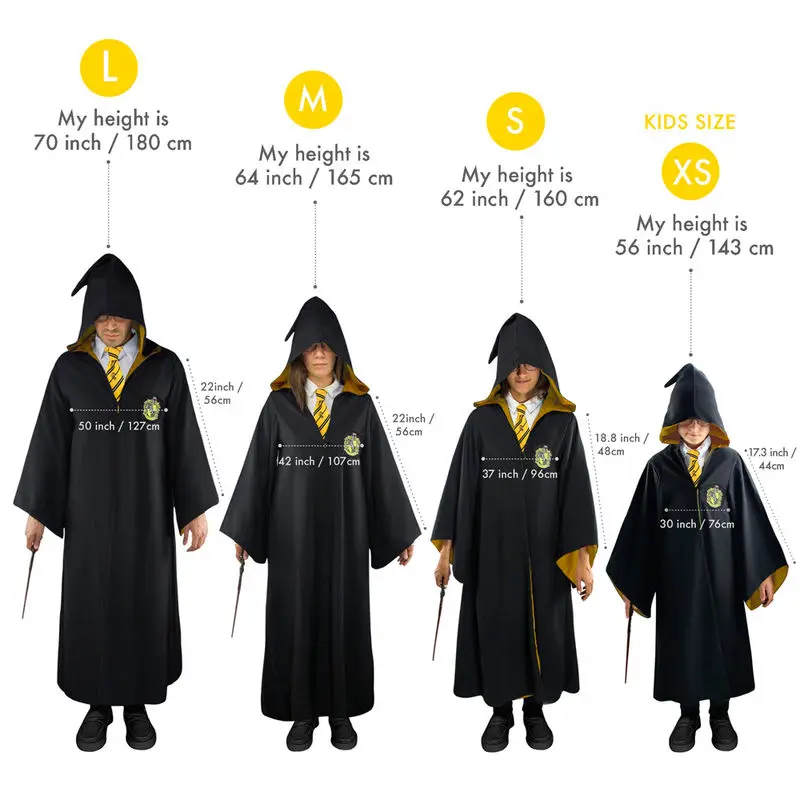 Harry Potter Wizard Robe Cloak Hufflepuff termékfotó