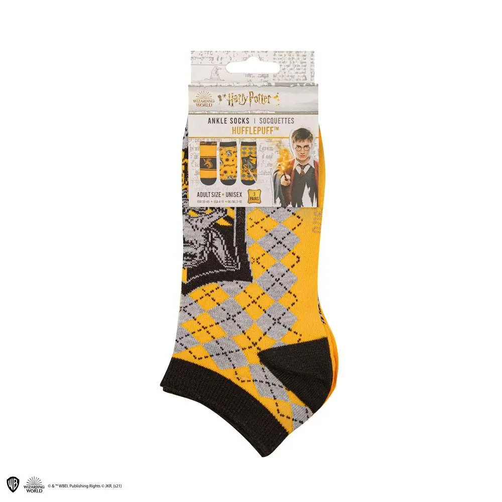 Harry Potter Ankle Socks 3-Pack Hufflepuff product photo