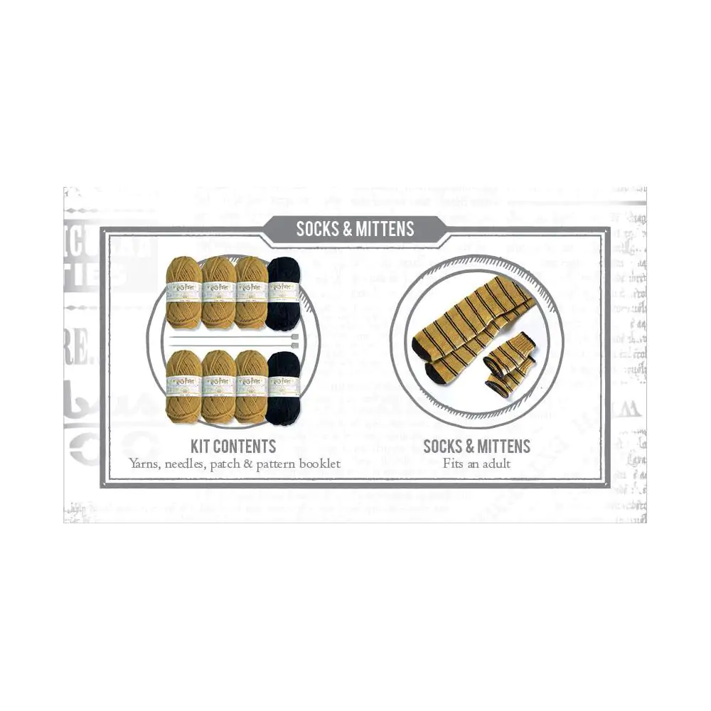 Harry Potter Knitting Kit Slouch Socks and Mittens Hufflepuff product photo