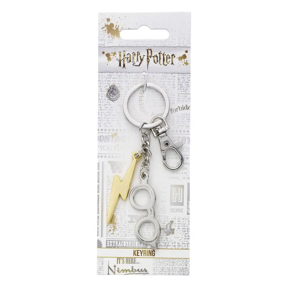 Harry Potter Keychain Lightening Bolt & Glasses (silver plated) termékfotó