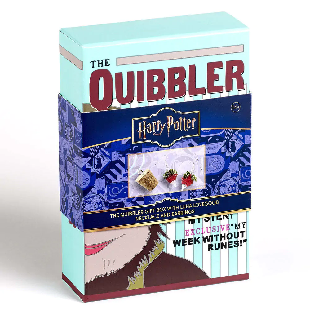 Harry Potter Luna Lovegoods Quibbler earrings + necklace product photo