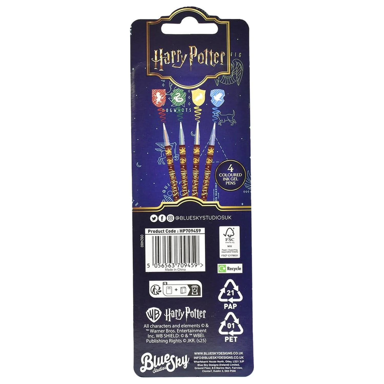 Harry Potter Gel Pens 4-Pack Magical Locations product photo