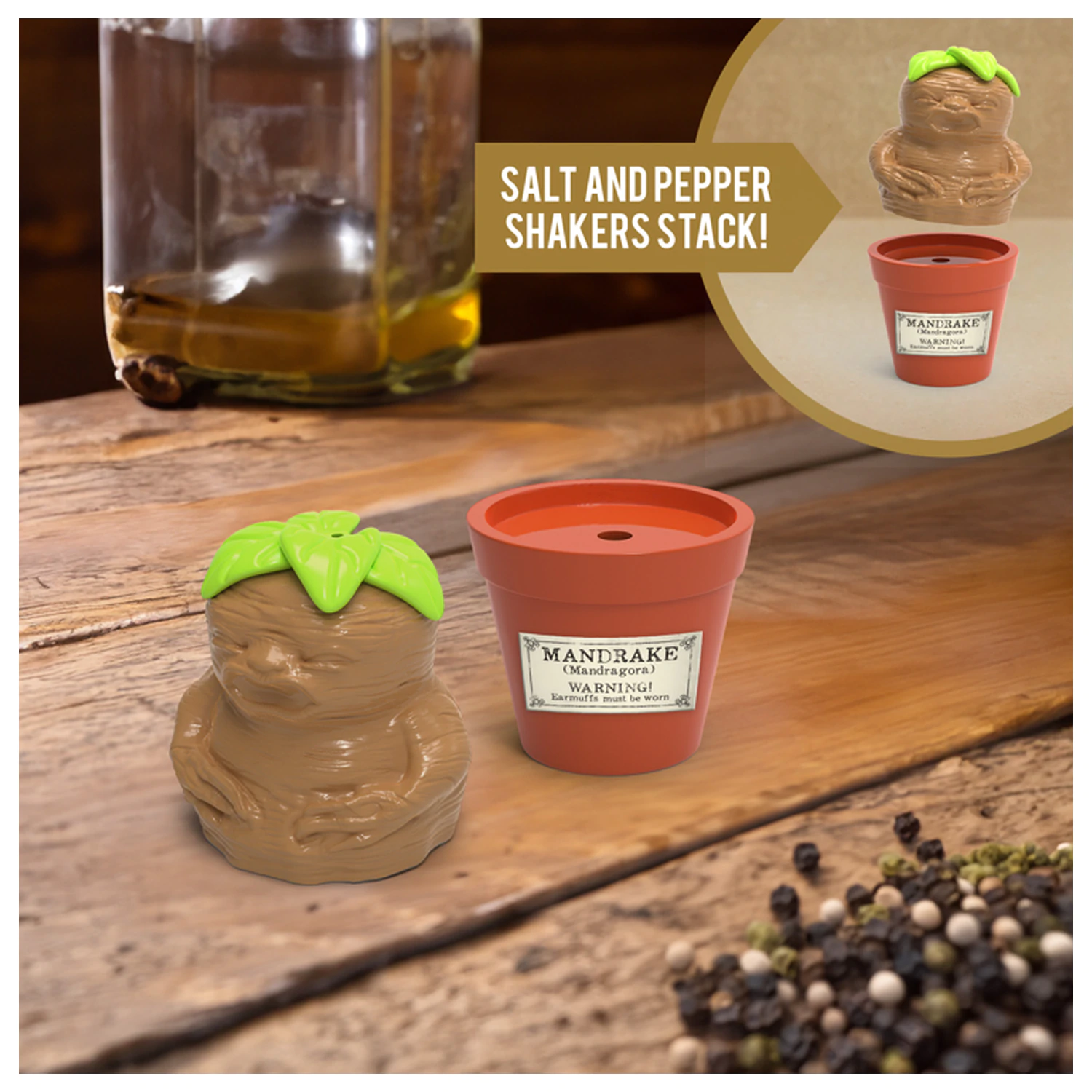 Harry Potter Mandrake & Plant pot Salt and Pepper Shakers Set product photo