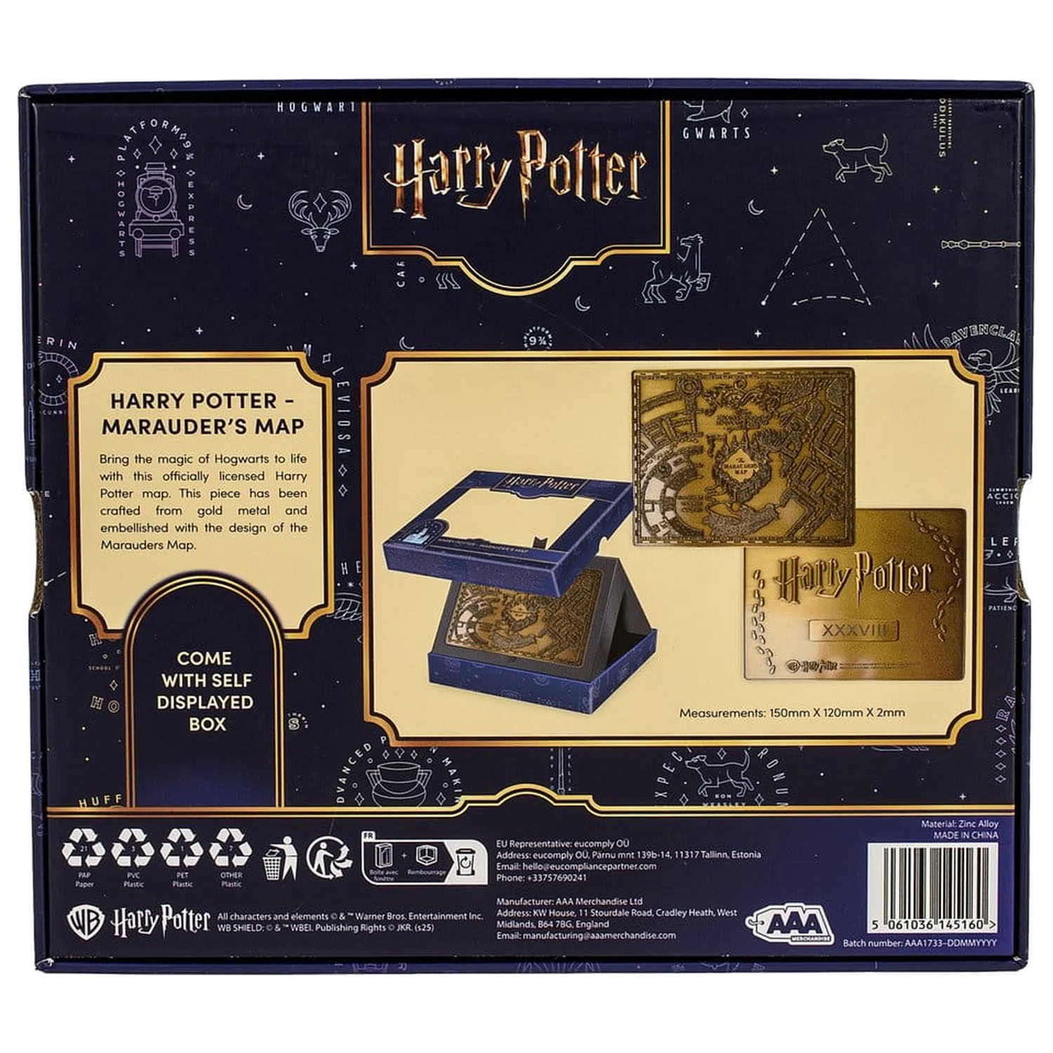 Harry Potter Replica Marauder's Map Metal Map 15 cm product photo