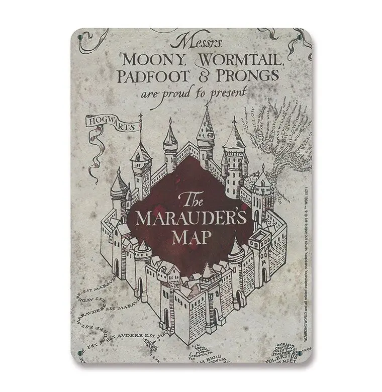 Harry Potter Tin Sign Marauders Map 15 x 21 cm termékfotó