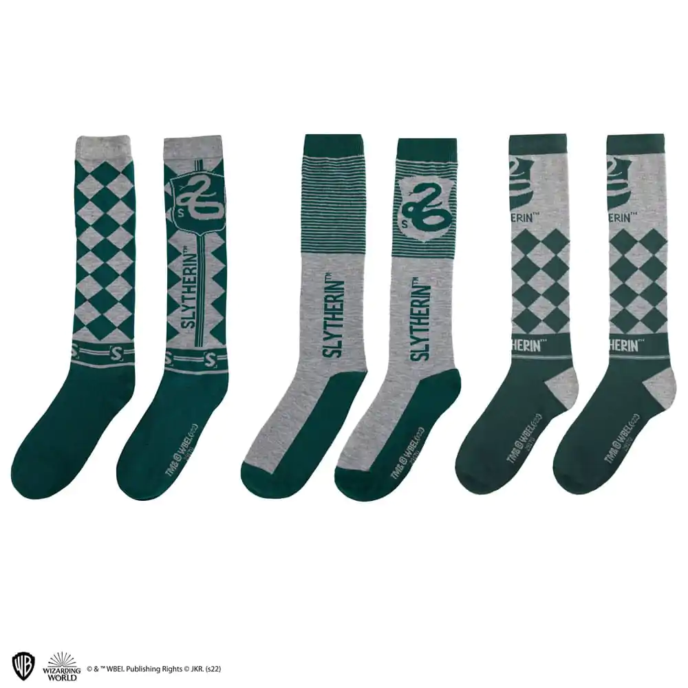 Harry Potter Knee-high socks 3-Pack Slytherin termékfotó