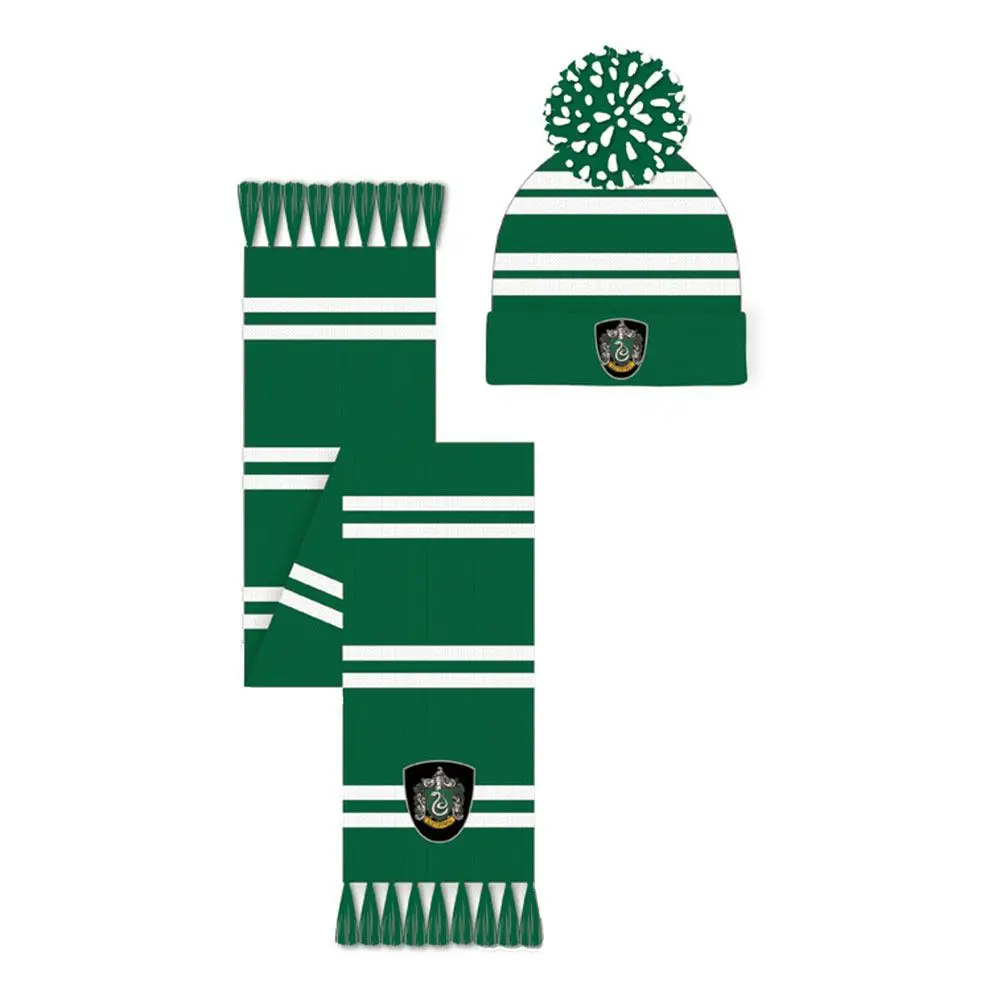 Harry Potter Beanie &amp; Scarf Set House Slytherinr 165 cm product photo