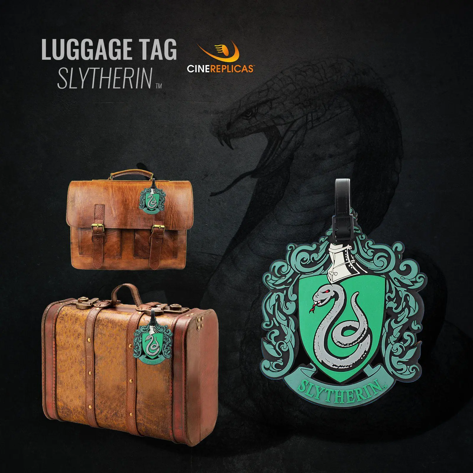 Harry Potter Rubber Luggage Tag Slytherin New Ver. product photo