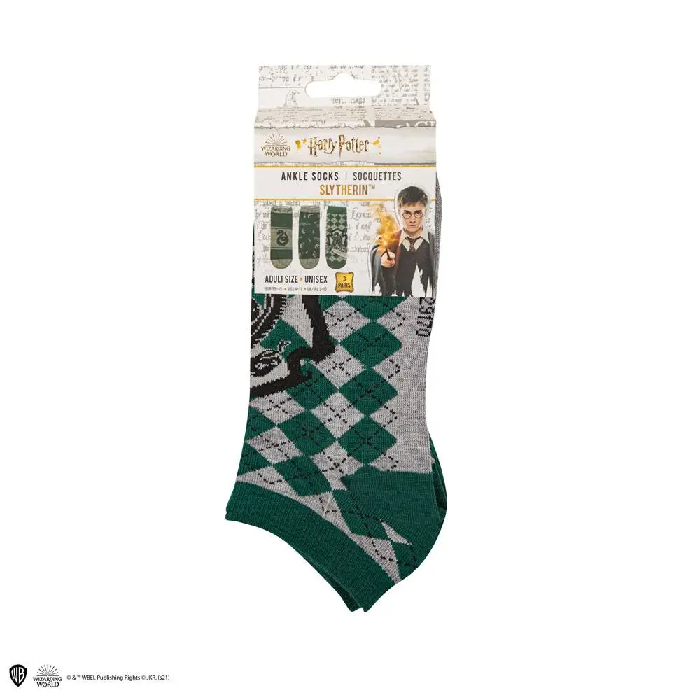 Harry Potter Ankle Socks 3-Pack Slytherin product photo