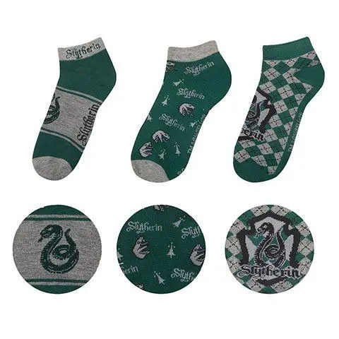 Harry Potter Ankle Socks 3-Pack Slytherin product photo