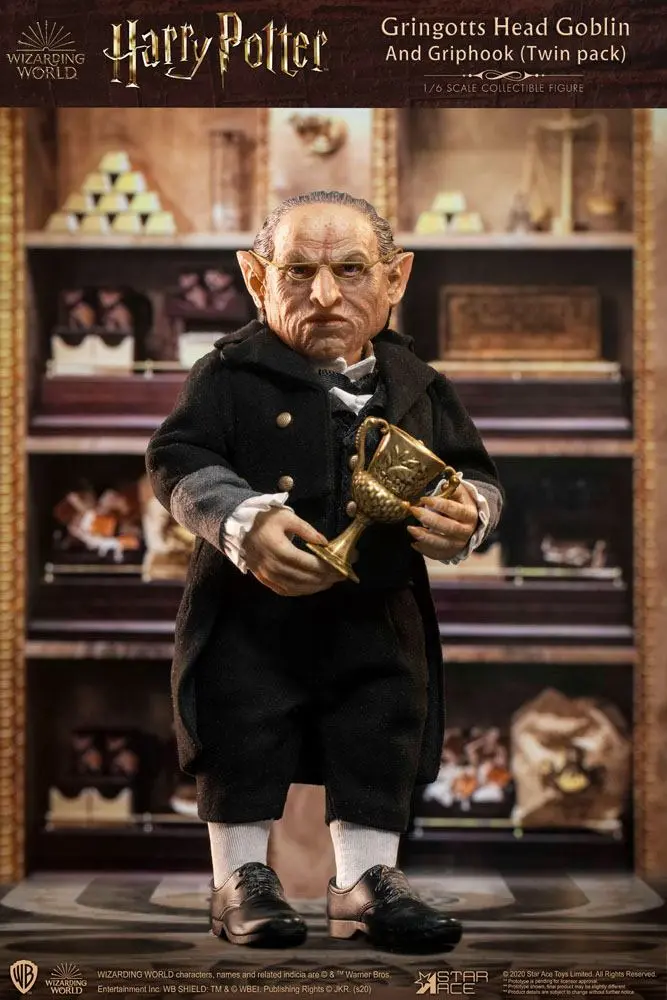 Harry Potter My Favourite Movie Action Figures 1/6 Gringotts Head Goblin &amp; Griphook 20 cm product photo