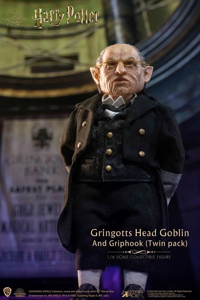 Harry Potter My Favourite Movie Action Figures 1/6 Gringotts Head Goblin &amp; Griphook 20 cm product photo