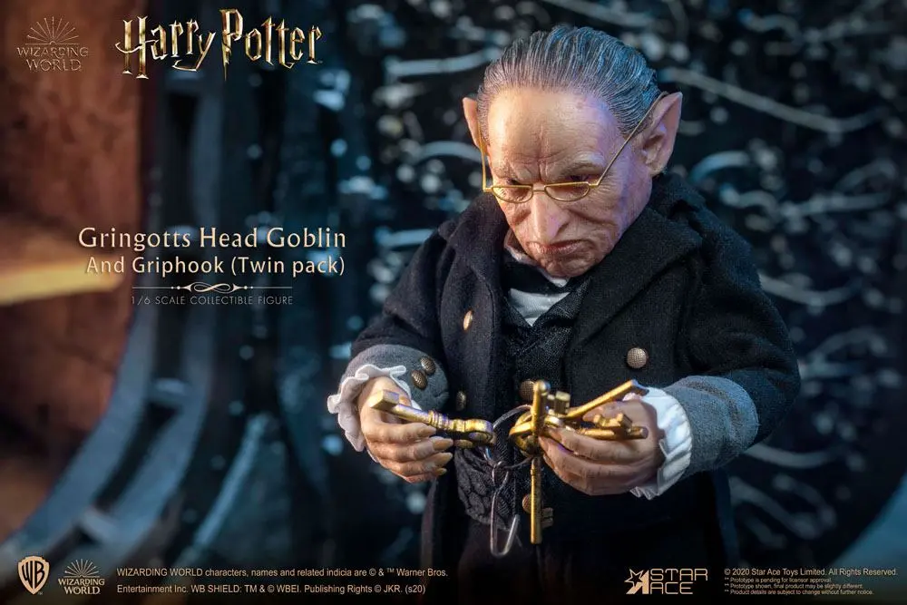Harry Potter My Favourite Movie Action Figures 1/6 Gringotts Head Goblin &amp; Griphook 20 cm product photo