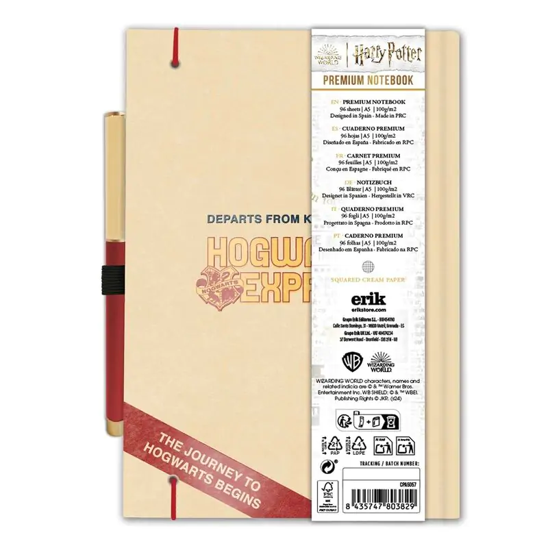 Harry Potter Platform 9 3/4 A5 premium notebook + pen product photo