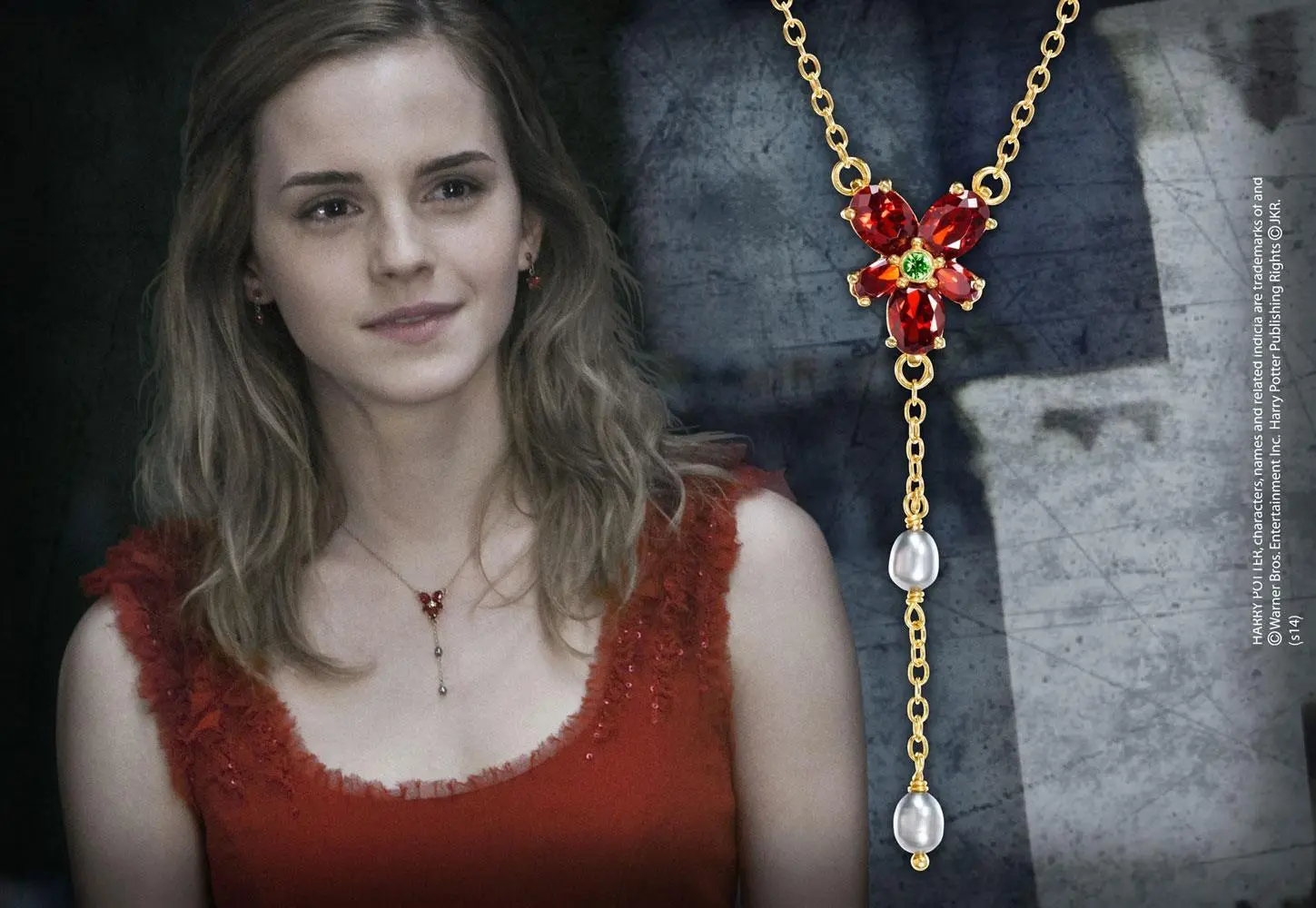 Harry Potter Replica 1/1 Hermione´s Red Crystal Necklace product photo