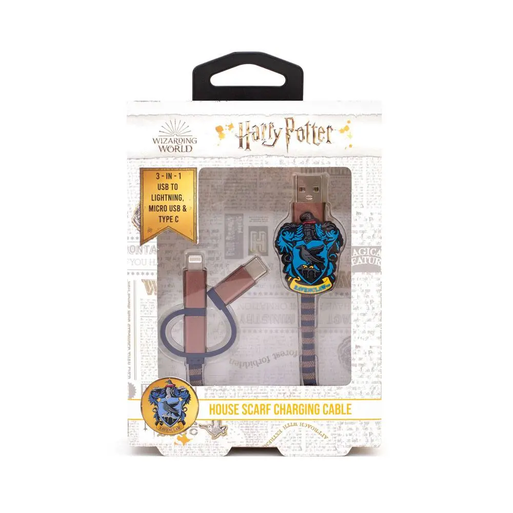 Harry Potter Retractable Hogwarts Scarf Cable 3in1 Ravenclaw product photo