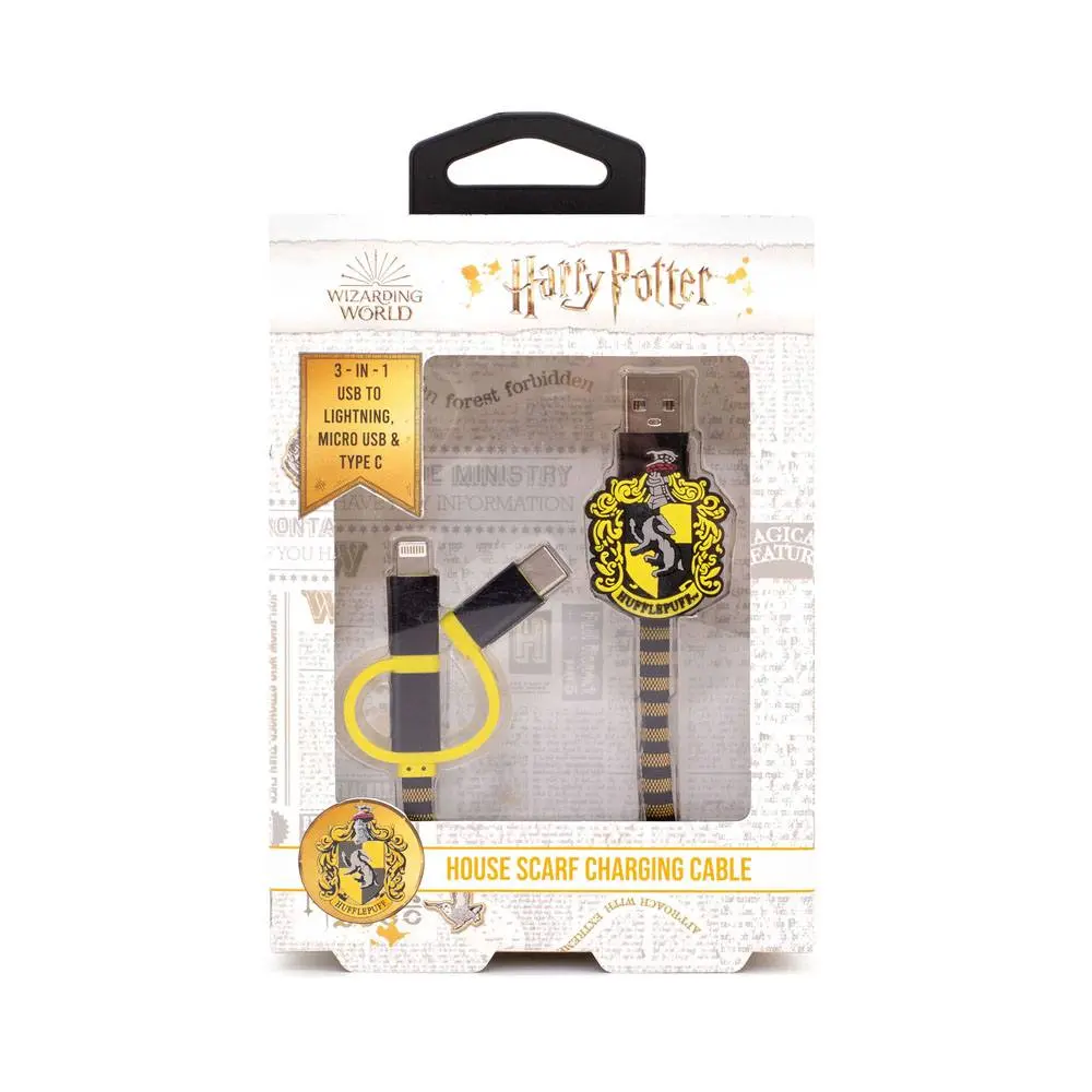 Harry Potter Retractable Hogwarts Scarf Cable 3in1 Hufflepuff product photo