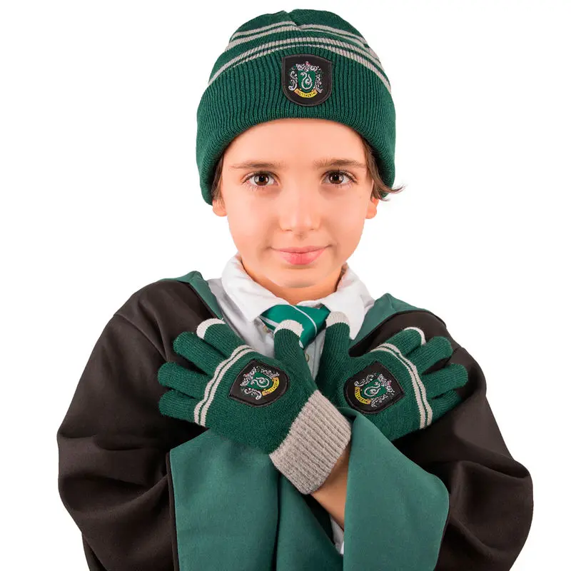 Harry Potter Beanie &amp; Gloves Set for Kids Slytherin product photo