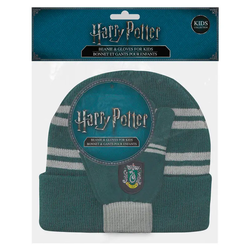 Harry Potter Beanie &amp; Gloves Set for Kids Slytherin product photo