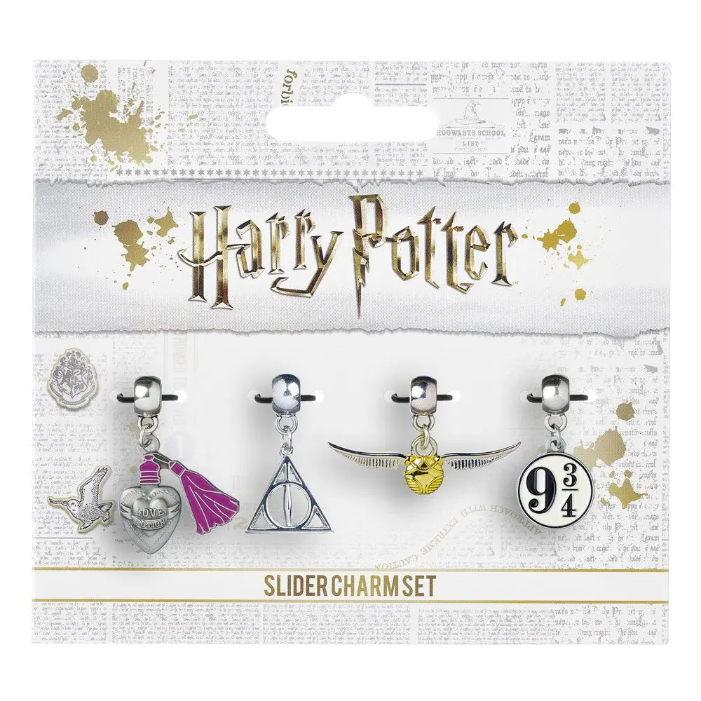 Harry Potter Charm 4-Pack Snitch/Deathly Hallows/Platform 9 3/4/Love Potion (silver plated) product photo