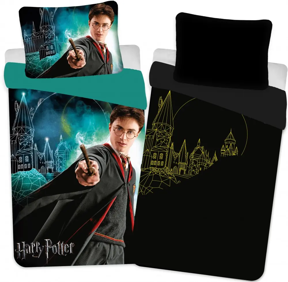 Harry Potter Glow in the Dark Duvet Cover Castle 140×200cm, 70×90 cm product photo