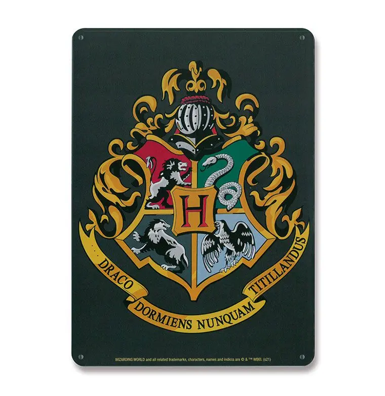 Harry Potter Tin Sign Hogwarts Logo 15 x 21 cm termékfotó